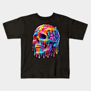 Colorful melting Skull designe #5 Kids T-Shirt